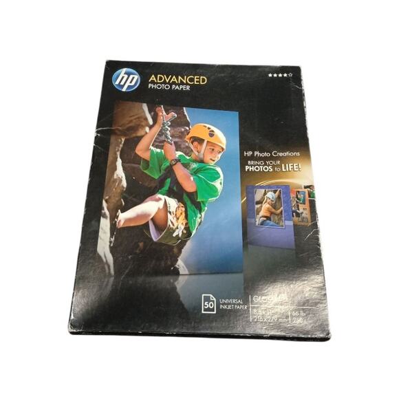 HP Advanced Glossy Photo Paper 66 Pounds 8.5X 11" Inkjet 50 Sheets Q785A NWD - Picture 1 of 4